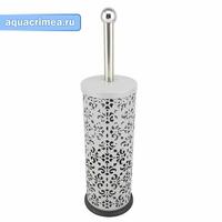 Ёрш напольный металл Серебро, декорированный с узором, САНАКС  код: 803